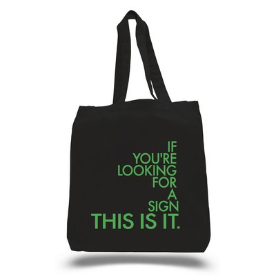 Economy Cotton Tote Bag w/ Bottom Gusset (15"x16"x3")